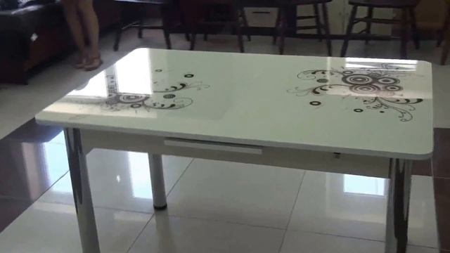 Стол раскладной со стеклом Грация