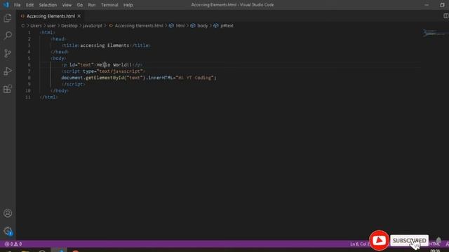 Accessing Elements || JavaScript || In Hindi || YT Coding ||