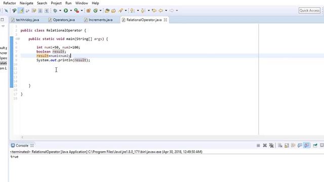 Java Object Oriented Programming & Android App Develop -o6_Relational Operator || TechEdu360