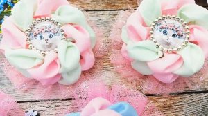 Бантики зефирки. Воздушные Зефирки резинки и заколки для девочки. Обзор