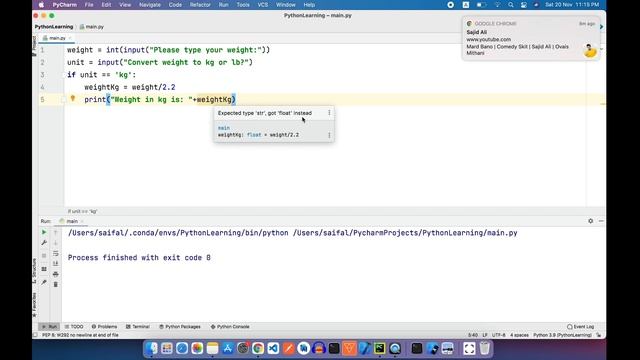 How to Get Input from User in Python | Weight Converter Example | Get User Input in Python