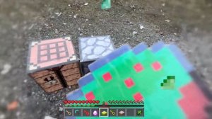 Minecraft in Real Life POV CRAFTING PURPLE GUN in Realistic Minecraft vs Real Life POV 創世神第一人稱真人版