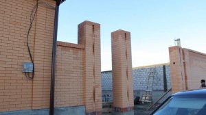 столбы для ворот и облицовка.