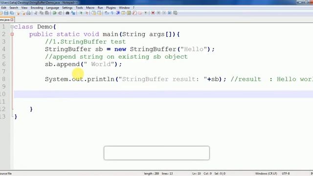 StringBuffer class in java example : Differentiate String v/s StringBuffer