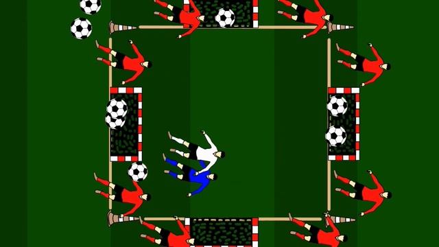 ФУТБОЛЬНОЕ УПРАЖНЕНИЕ ОДИН В ОДИН С МНОЖЕСТВОМ МЯЧЕЙ НА ЧЕТВЕРО ВОРОТ#дриблинг #техника #обучалка смотреть онлайн