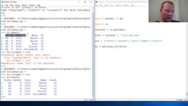 Python Basics Pandas DataFrames Columns