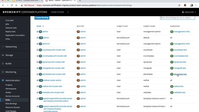 OpenShift 3.11 Cluster Console Demo - RoleBindings смотреть онлайн