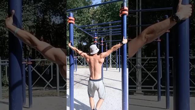 #shoulders stretch with poles of highbar  #exercise #workout #fitness