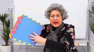 Ruby and Bonnie pretend play school lessons with granny