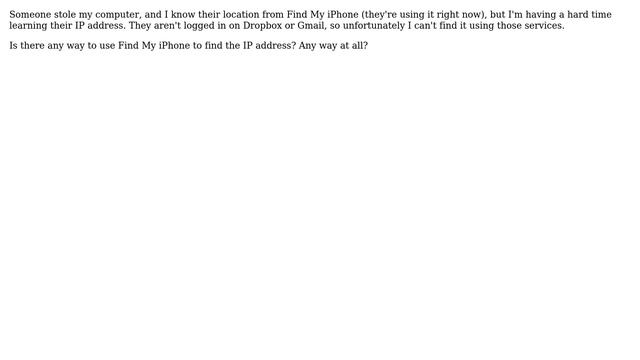 How can I find the IP address of my stolen macbook? смотреть онлайн