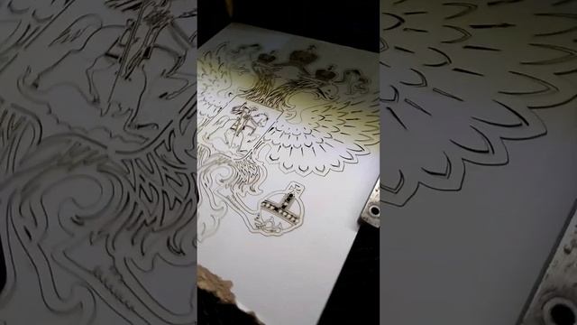 Герб России на лазерном станке смотреть онлайн