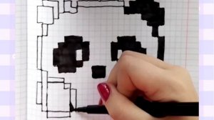 Как нарисовать ПАНДУ - рисование по клеточкам / How to draw a PANDA / PIXEL ART