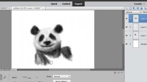 Digital Speed Paint Of A Panda Using Only 1 Watercolor Brush In Photoshop