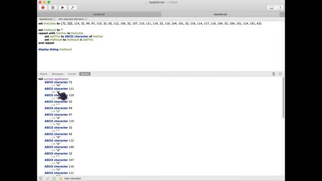 JavaScript and AppleScript