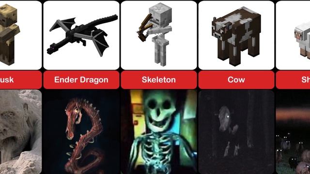 All Minecraft Mobs and Cursed Images – Comparison смотреть онлайн