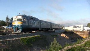 Дизель-поезд ДР1А-312 на перегоне Лийва-Юлемисте / DR1A-312 between Liiva and Ülemiste stations