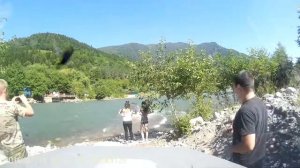 Jeep XJ в брод река Большая Лоба поселок Рожкао