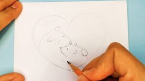 рисунок для мамы/как нарисовать медведя/милые рисунки