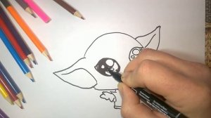 Как нарисовать малыша Йоду. drawing baby yoda.