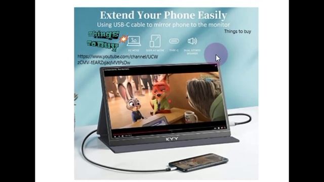 Portable Monitor - KYY 15.6'' 1080P FHD USB-C | Best Portable Gaming Monitor For PS4 | Things To Bu смотреть онлайн