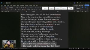 Sonnet 3 by William Shakespeare Summary, Analysis, Meaning, line by line Interpretation, Review