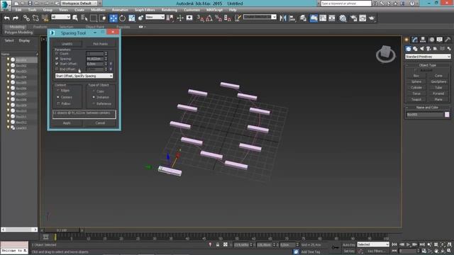 3ds Max для начинающих урок 20 ( Копирование по пути)