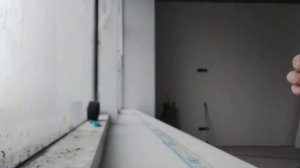 Установка прямого подоконника на эркерный проем стоично - ригельной системы остекления