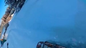 Мотособака чистит снег