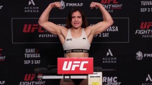 Ailin Perez and Stephanie Egger - Official Weigh-ins - (UFC Fight Night: Gane vs. Tuivasa) - /r/WMM