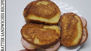 Простые бутерброды в кляре 🍞 Сандвич с сыром и колбасой 🍠 Рецепты бутербродов 🍞