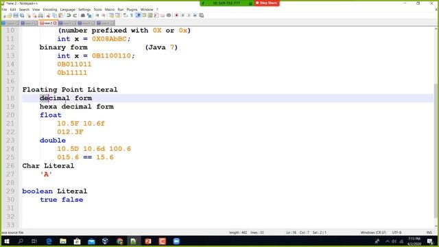11 - Literals Part 01 смотреть онлайн