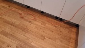 Engineered Wood Floor Sanded & 1 coat of Bona White Wash Applied Foloow by MATT Lacquer