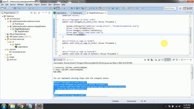 Cucumber Framework Selenium(BDD) Part-3||How To Write Feature file Using Gherkin & Generate Gluecod смотреть онлайн