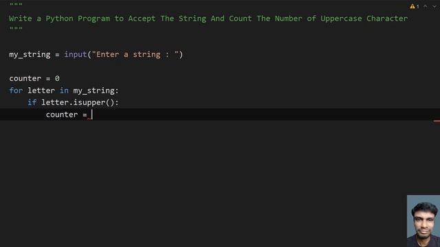 Write a Python Program to Accept The String And Count The Number of Uppercase Character