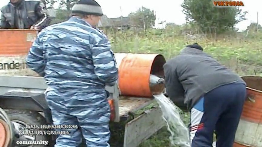 Зарыбление водоема - 3 часть  2010 год (Небылое)