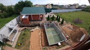 Установка композитного бассейна