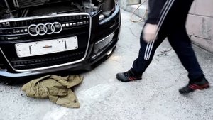 Как снять бампер на Q7
