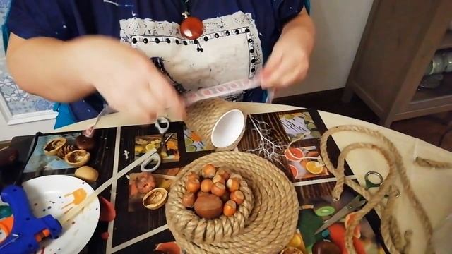 Осенняя поделка из природного материала / композиция для декора /  в подарок на день матери / DIY