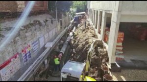 Прокладка наружной канализации в центре Москвы