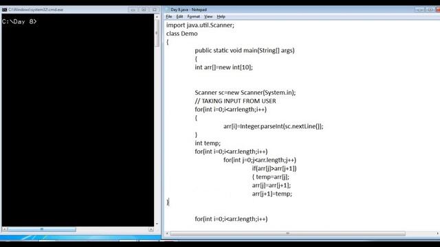 Sorting array elements in ascending and descending order in an array in java | Java Tutorials