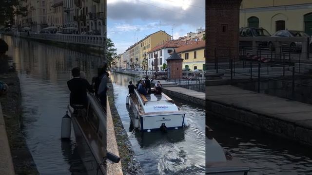 Navigazione all'interno della Conchetta sul Naviglio Pavese