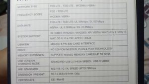 Unboxing LTE 4G USB MODEM with WI FI Hotspot