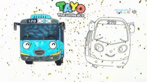 Tayo The Little Bus Coloring Pages | Tayo and Trammy The Tram l Drawing & Coloring