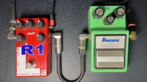 AMT R1 preamp pedal with Ibanez TS9, Jackson JUGG MM HT6.