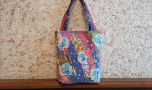 Текстильная сумка в технике "Пицца"