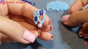 КОЛЬЕ из бисера НЕЖНОЕ ГОЛУБОЕ/Бисероплетение/Мастер класс/Natali Amapola