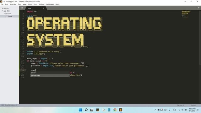 How to create an operating system in python | Make youre own os in python |  Just 40 lines of code