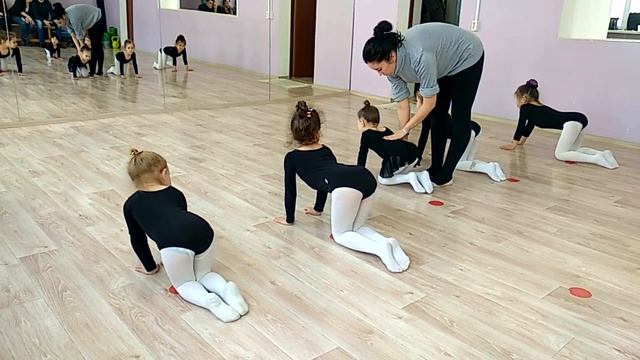 Открытый урок по художественной гимнастике. Rhythmic gymnastics Первый год обучения. смотреть онлайн