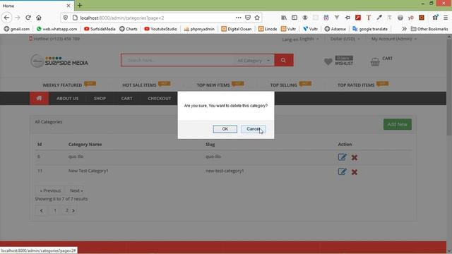Laravel 8 E-Commerce - Admin Adding Confirmation on Record Deletion