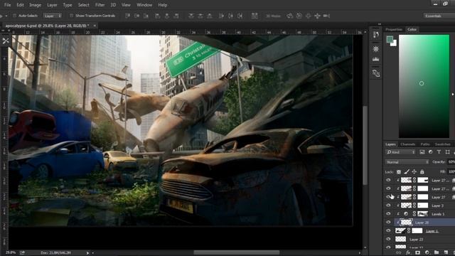Post-Apocalyptic Conceptart _ Photobashing 3D Assets I Blender + Photoshop смотреть онлайн